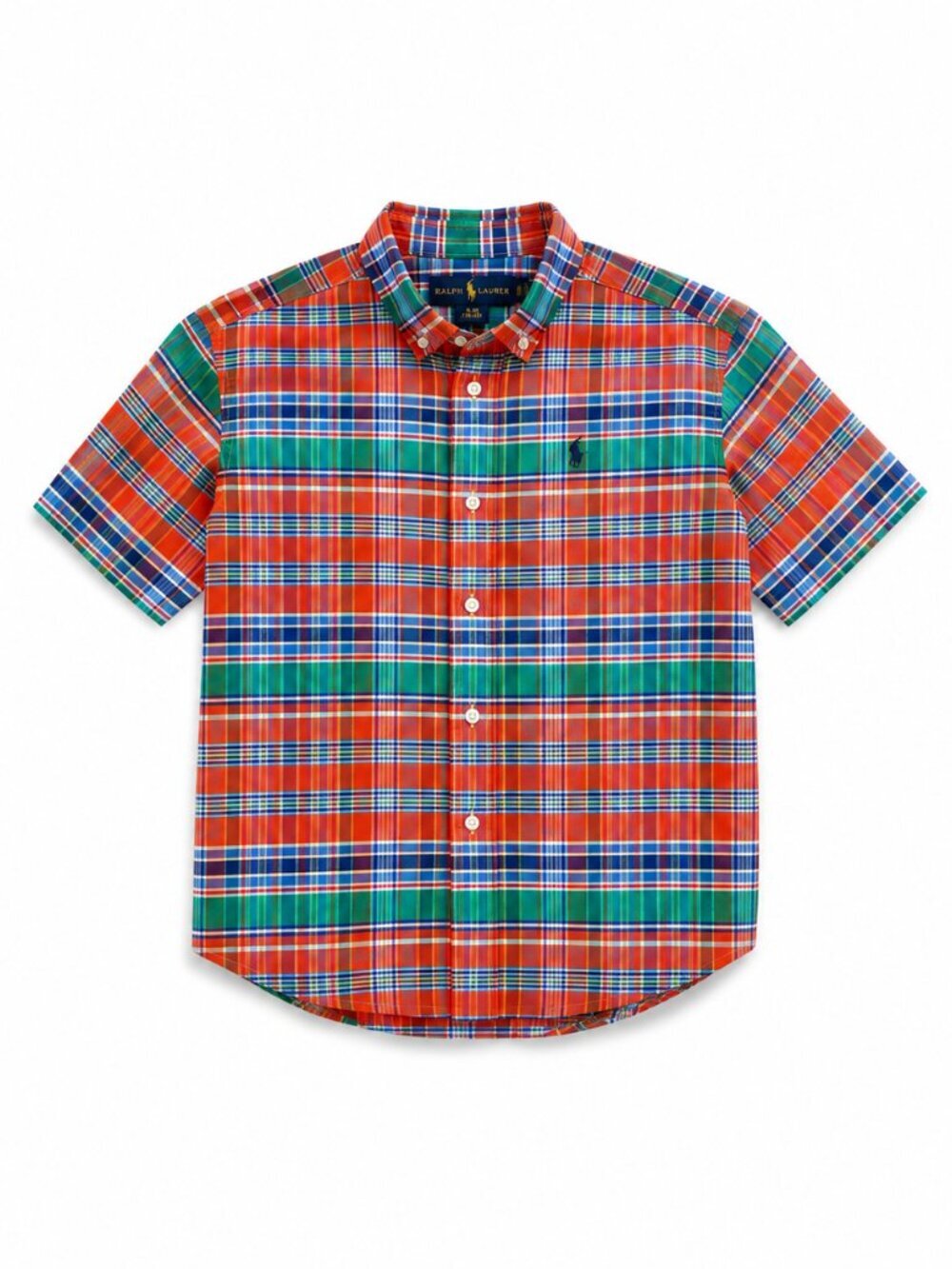 Polo Ralph Lauren Boys Youth XL 18-20 Plaid Short Sleeve Button Down Shirt Pony.